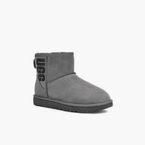 Ugg Classic Mini Rubber Logo Klassiska Stövlar Dam Grå (149537AKU)